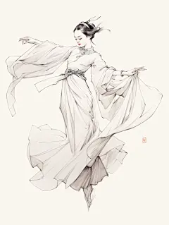 古风人物线稿｜临摹练习99 - 小红书