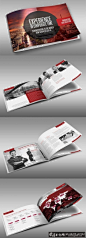 大气极简鲜明色彩企业画册 创意画册版式设计  红色元素经典画册设计案例 高档宣传册