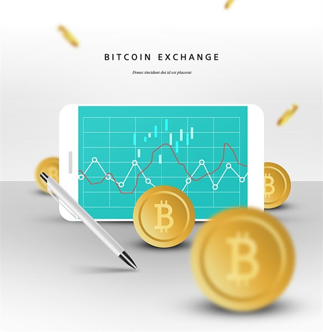 科技感未来货币比特币网络虚拟经济海报