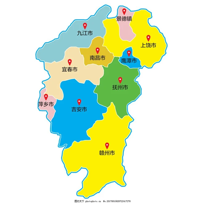 江西省区域地图矢量素材,区域图,矢量地图,地图素材,江西地图,江西地图矢量素材,九江市-花瓣网