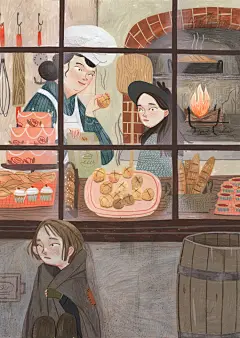 #插画设计# 儿童文学经典《小公主》内页插画分享，插画师 Rebecca Green 作品。 ​​​​