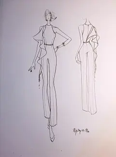 【笔尖时尚—线条的魅力】LAN YU Haute Couture2015秋冬高定  “一顾倾人城，再顾倾人国。” 手绘插画 设计手稿 时装周 铅笔画  婚纱礼服