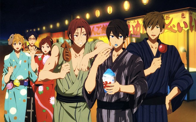 Free!男子游泳部#七瀬遥#橘真琴#松冈凛#叶月渚#竜崎怜#同人#二次元#和服