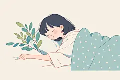 健康睡眠人物形象插画