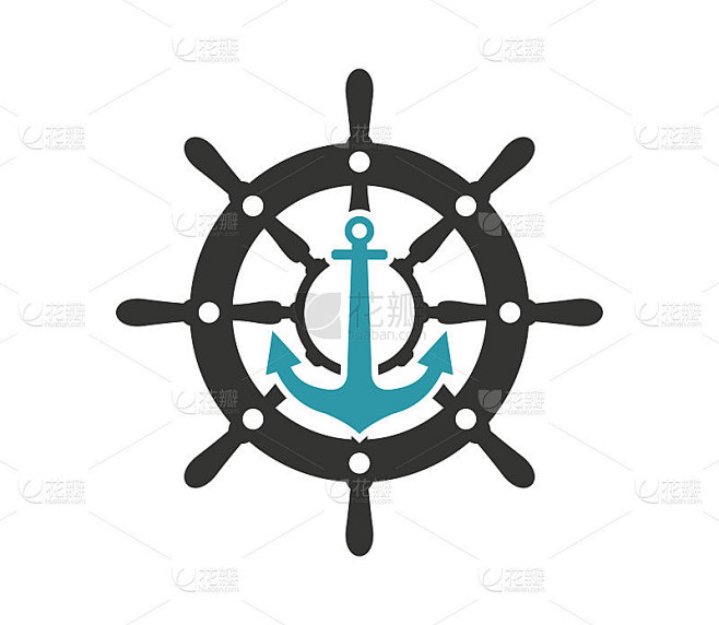 船锚图标，矢量插图
