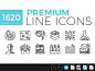 Icons : Becris is a huge pack of 1620 premium line icons ranging over 46 categories with editable stroke width. Icons are based on a 64px grid with modern line icon style. Becris includes SVG, Ai, EPS, Iconjar, Photoshop & Icon font file versions. Bec