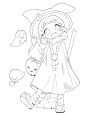 超好看的日系插画动漫人物高清线稿，临摹…材资料 (144)