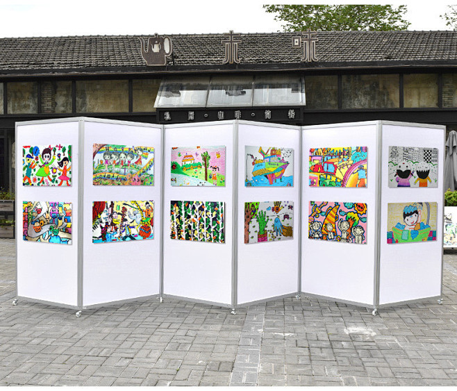 折叠书画展板海报展示架幼儿园书法作品学校...