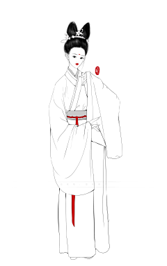 小白白~采集到汉服线稿