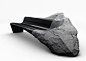 Ancient volcanic rock and carbon fibre spliced together in Onyx sofa by Peugeot Design Lab.: 