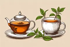 手绘文艺嫩绿清香茶叶插画