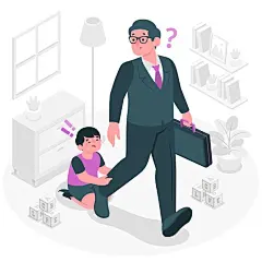 分离焦虑插画矢量图设计素材