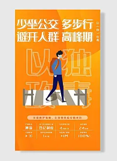 少坐公交车多不行避开人群高峰期防疫抗疫宣传海报