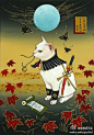 #求是爱绘画#浮世绘忍者猫浮世绘忍者猫。作者：田中秀治