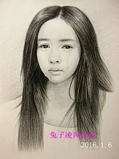 兔子凌风陶启全素描画手绘画画艺术
