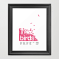 The birds / Red on white Framed Art Print