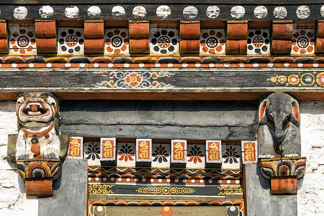 传统文化不丹门框建筑-传统不丹建筑图片_建筑图片素材-花瓣网