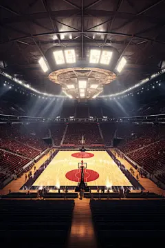 灯光篮筐篮球图片摄影图