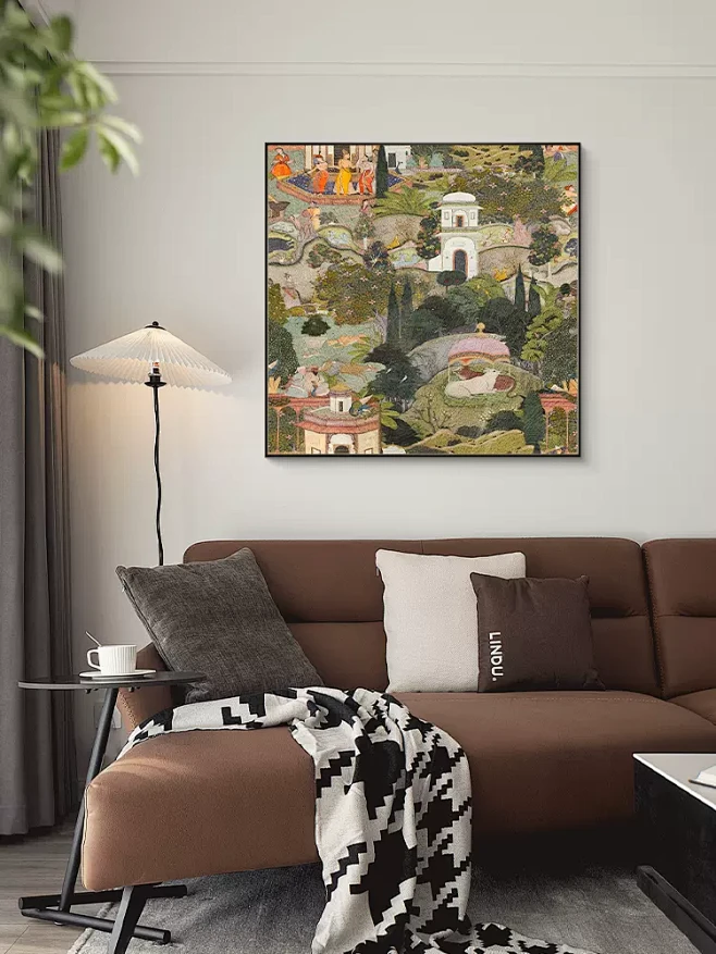 法式正方形装饰画复古艺术玄关挂画餐厅高档...