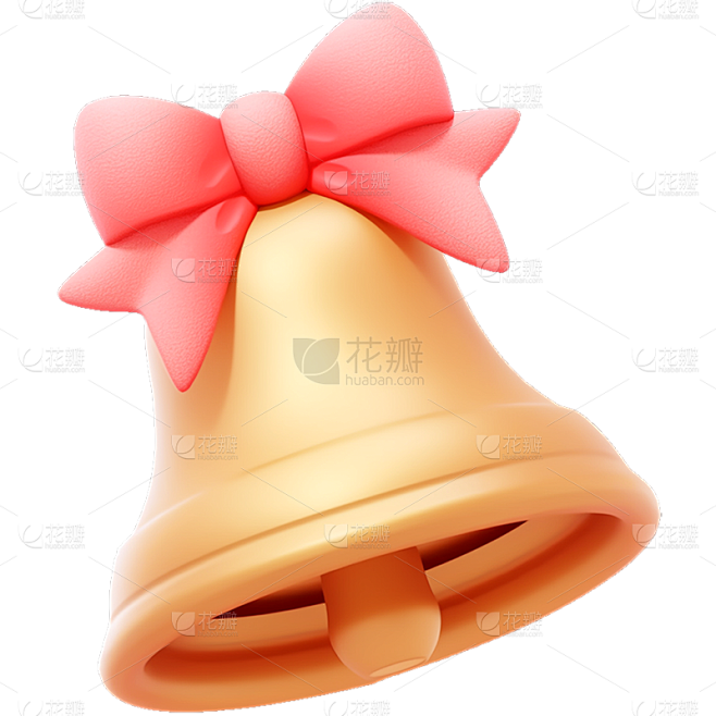圣诞节平安夜软3D风圣诞铃铛装饰元素素材