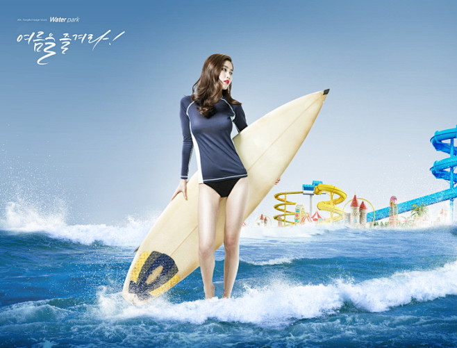 夏日海滩冲浪美女泳装泳衣水上乐园海岛旅游...