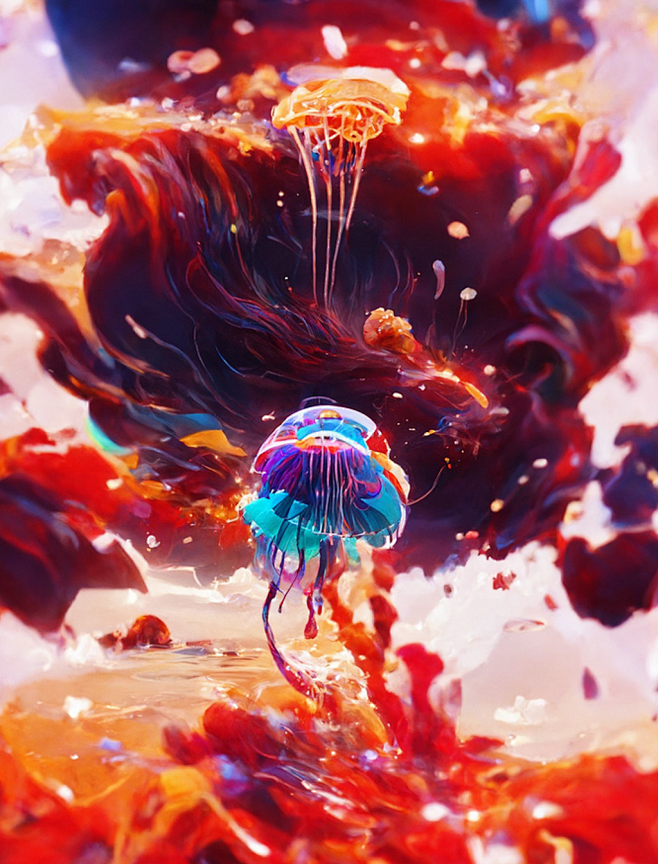 AI绘画-致敬《深海》炸裂的色彩-1