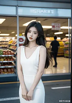 高清美女壁纸：超市中美丽与优雅的白色连衣裙美人_女子_都让人_草原 : 她的笑容如阳光般温暖，洁白的连衣裙在超市的灯光下显得格外耀眼，就像夏日的云朵，清新而宁静。 她的美丽与自信并存，每一个动作都充满了女性的柔情与力量。在超市中，她就像一朵盛开的百合花，静静绽放着自己的美丽与香气…