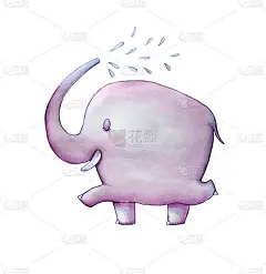 可爱的水彩大象，孤立插图，适合婴儿服装印花，儿童贺卡
