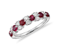 Ruby and Diamond Garland Ring in 18k White Gold (1/2 ct. tw.)