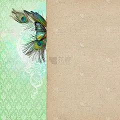 旧的，黄色的纸背景蝴蝶和花