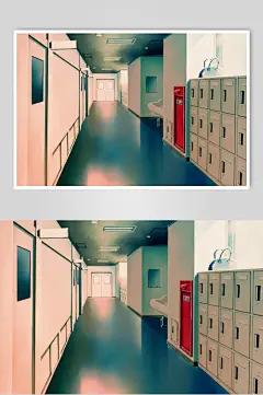 滤镜日系漫画学校教室操场背景图片