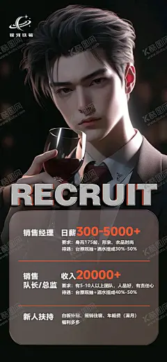 招聘宣传海报 【酷图网】海报,酒吧,夜店,招聘,宣传,男模,