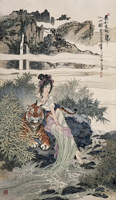 国画-花瓣网|陪你做生活的设计师 | 囚牛、老二睚眥、老三嘲風、四子蒲牢、五子狻猊、六子赑屃、七子狴犴、八子負屃、老九螭吻。