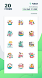 其中包括图片：Pack of free Summer stickers to download in SVG, PNG | Flaticon