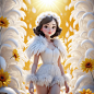 A_lovely_girl_dressed_in_snow-white_feather_like_clothes_with_a_sunny_flower_background_3d_render_blender_seed-0ts-1696919434_idx-0