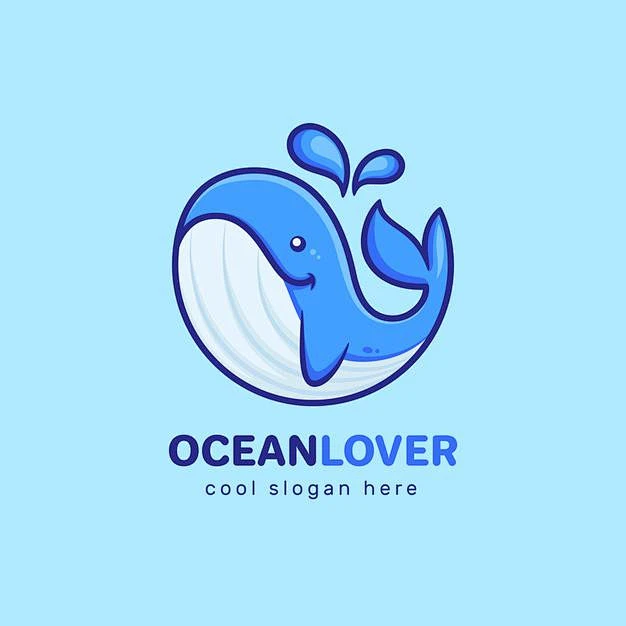 鲸鱼，logo标志矢量图素材-花瓣网