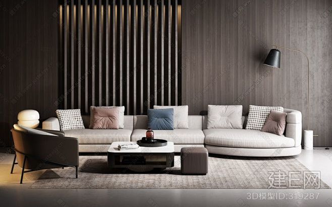 意大利 minotti 现代组合沙发3d...