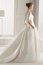 Such an elegant sleeves silk ball gown by Rosa Clara! So Grace Kelly.....: 