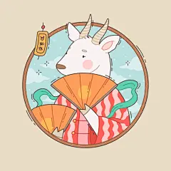 牛年吉祥可爱的卡通水手牛形象设计十二生肖插画