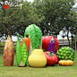 仿真蔬菜摆件玻璃钢水果雕塑大型南瓜草莓白菜模型农庄园林装饰-淘宝网