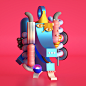 Character Illustrations : 3D Character Illustrations, Inspired by Picasso's Portrait Paintings. CRStudio OMARAQIL 