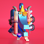 [米田/主动设计整理]Character Illustrations : 3D Character Illustrations, Inspired by Picasso's Portrait Paintings. CRStudio OMARAQIL 