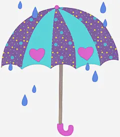 手绘可爱卡通雨伞插图高清素材 下雨插图 卡通 卡通插画 可爱 手绘 波点雨伞 雨伞 免抠png 设计图片 免费下载