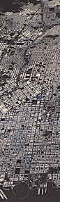 City Layouts : Topography, architecture and traffic routes give every city a unique structure.These conditions create the typical and individual inner structure of a city.I didn't only want to show these structures in the conventional way from above, but 