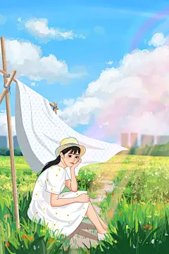 卡通唯美可爱动画卡通插画