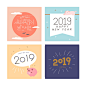 新年快乐 乙亥猪年 吉祥图案 2019新年插图插画设计AI06