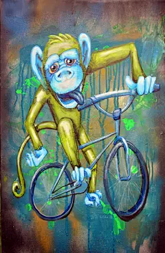 创意猴子绘画绘画图集丨猴子手绘油画海报广告设计