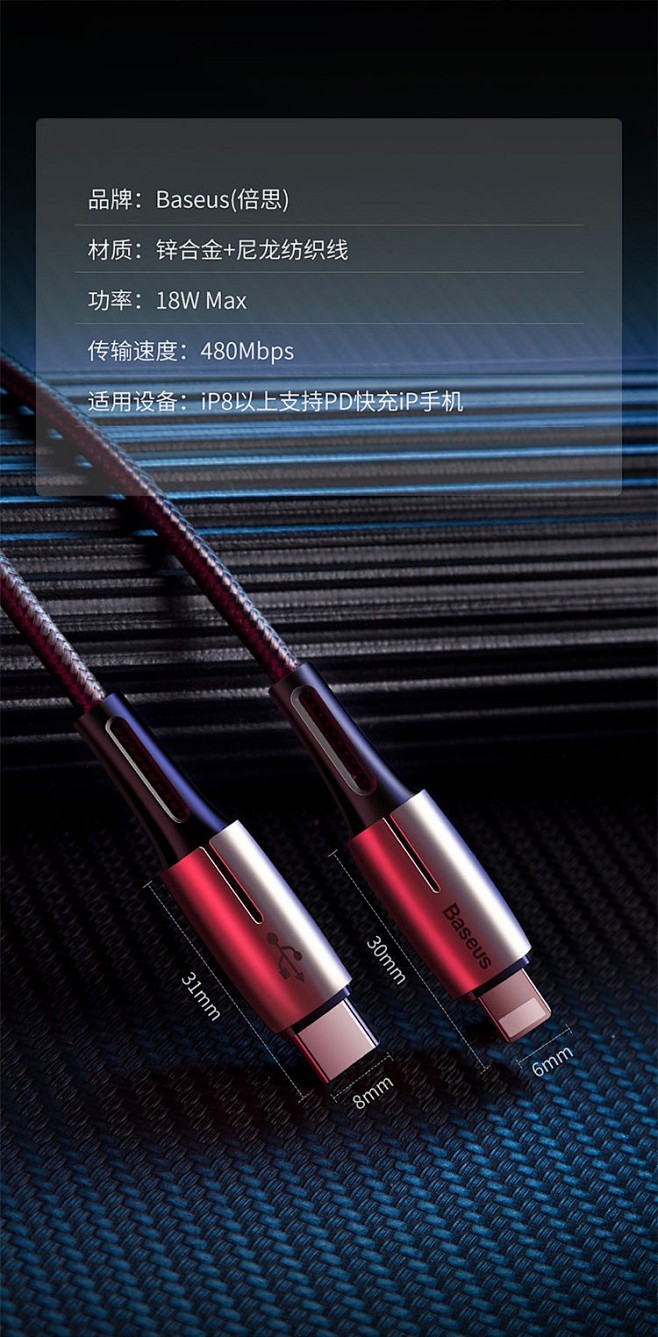 倍思 苹果PD快充线苹果数据线USB-C...