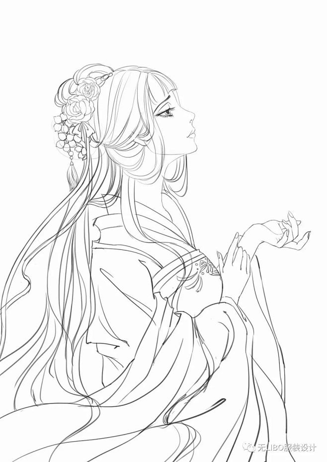 游戏动漫人物造型专业手绘技法古风篇服饰服装款式色彩图案等都呈现出