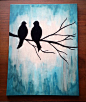 Lovebirds Canvas Painting: 